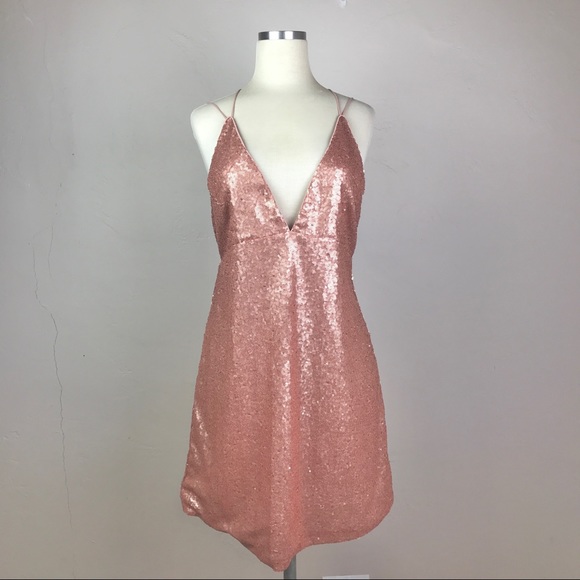 MADDY K - Pink Mini Sequined Party Dress - Picture 11 of 16